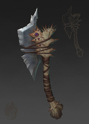 Bone axe weapon design