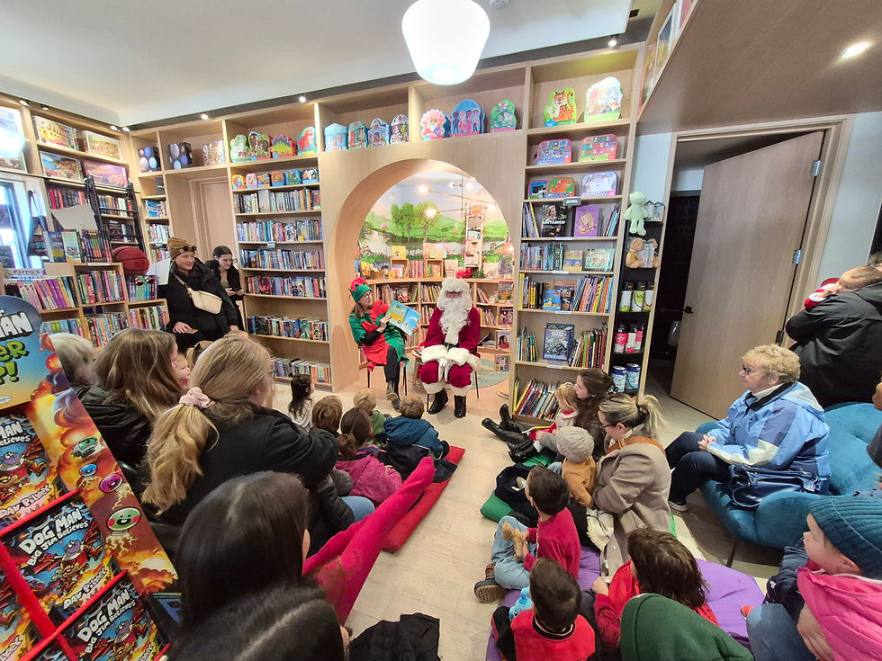 Santa Claus reads to children