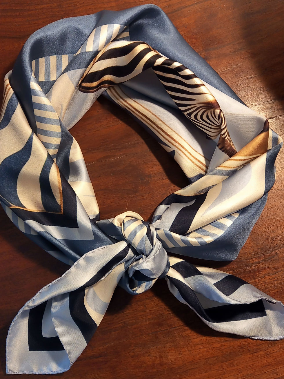 Miniature : Foulard carré en soie le Zèbre