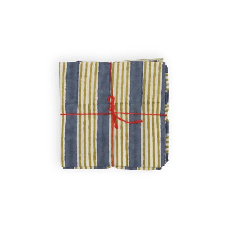 Miniature : Lot de 4 serviettes de table rayures - divers coloris