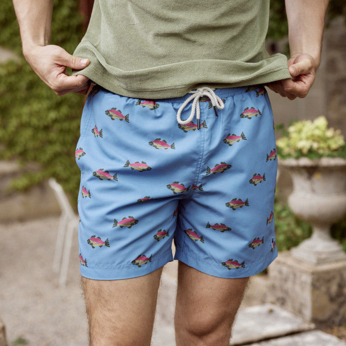 Miniaturbild: Maillot short de bain bleu imprimé poissons