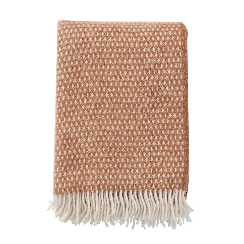 Plaid en laine caramel