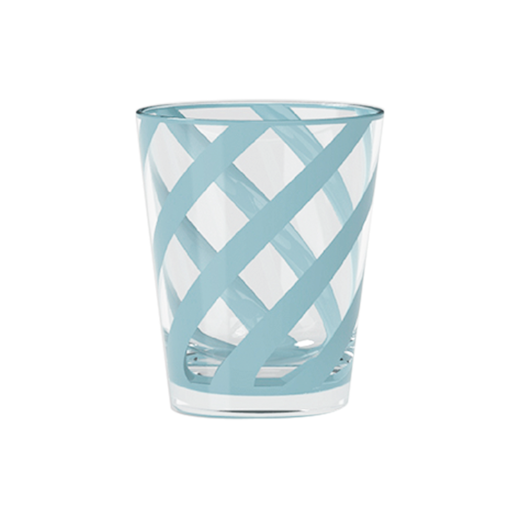 Grand verre gobelet bleu givré