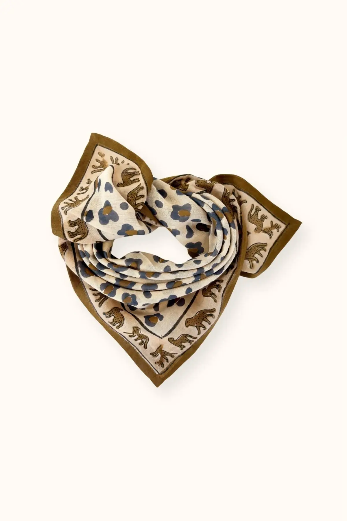 Copie de Petit foulard bleu motif homards mauve Apaches Collection