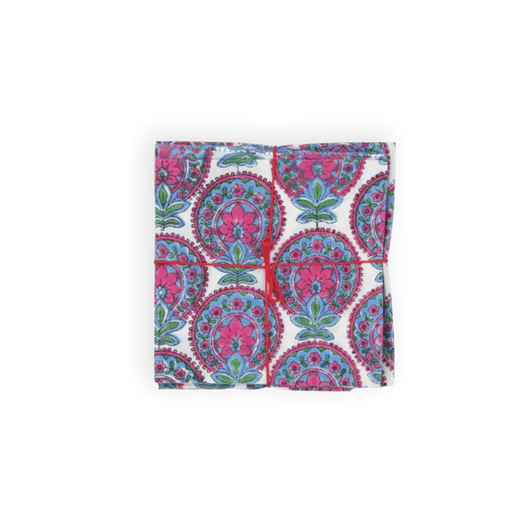 Miniaturbild: Lot de 4 serviettes de table coton - différents motifs