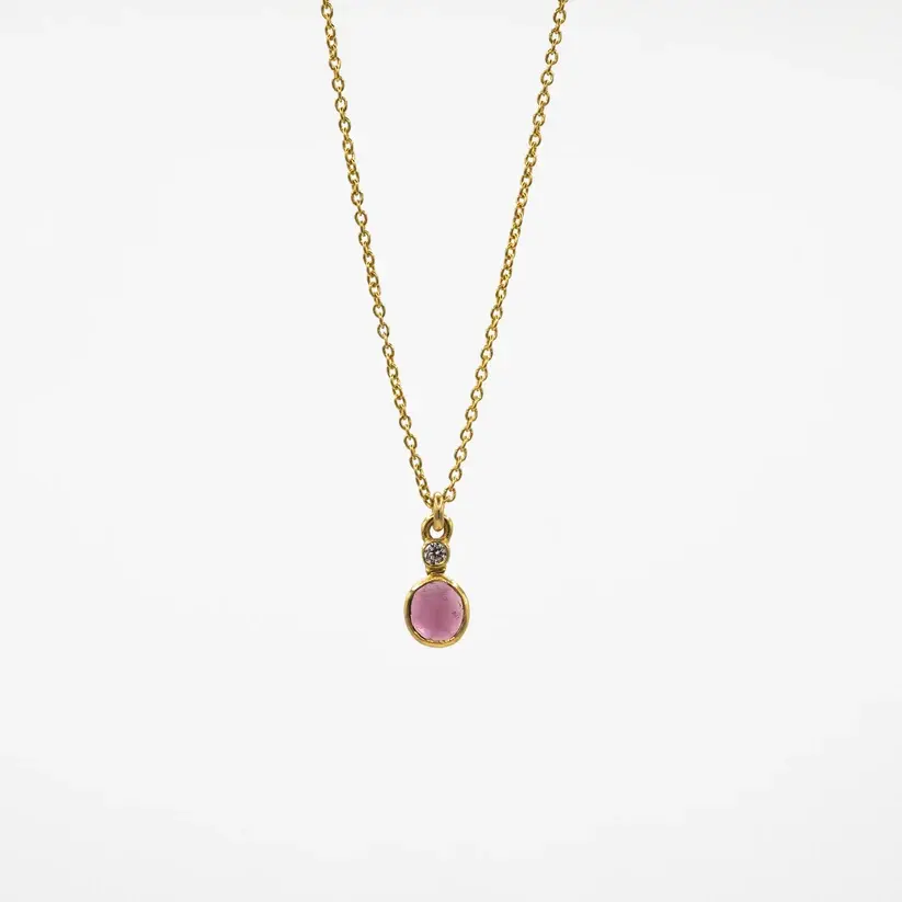 Collier en vermeil et pendentif tourmaline