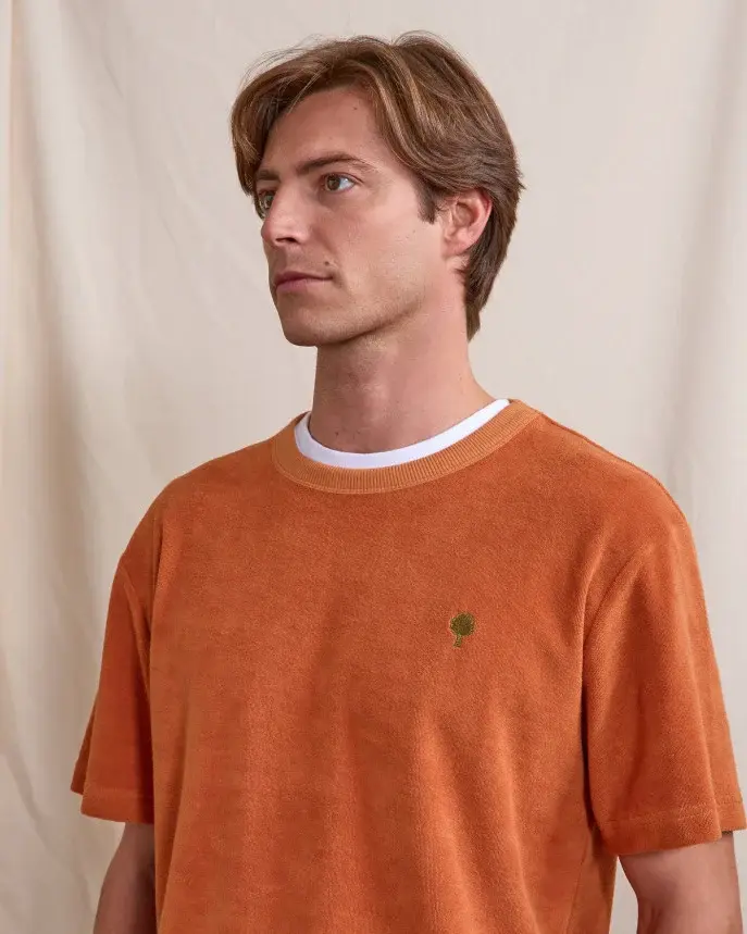 Thumbnail: Lugny – Tee-shirt éponge orangé brique homme Faguo