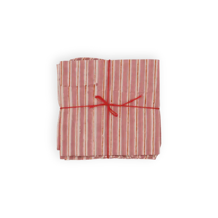 Miniature : Lot de 4 serviettes de table rayures - divers coloris