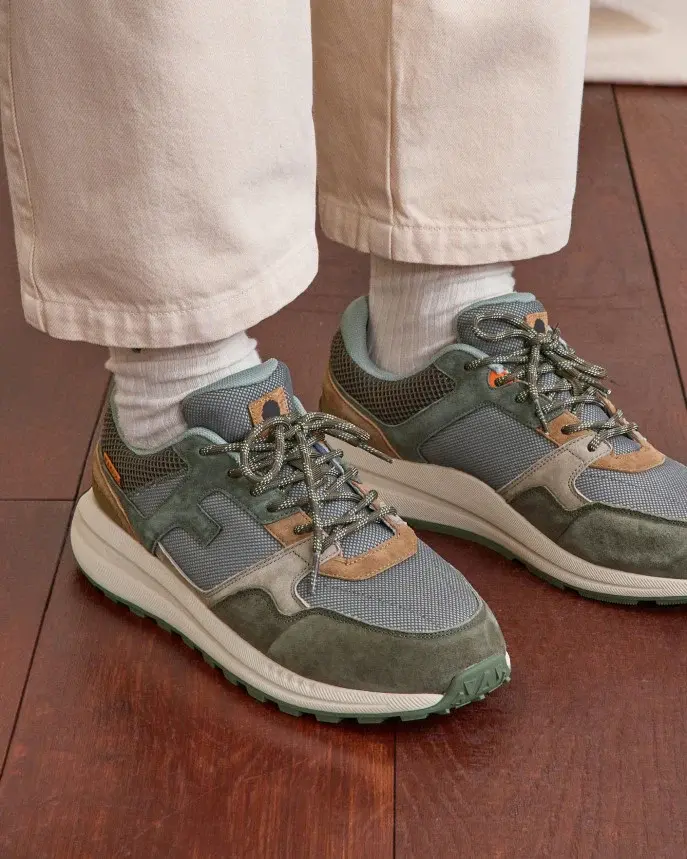 Miniaturbild: LIMWOOD RUNNING – Sneakers homme kaki & camel Faguo