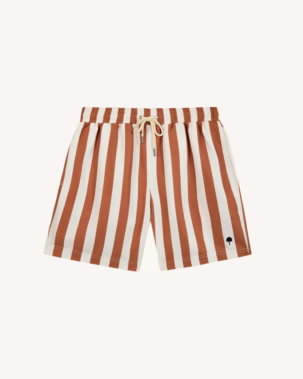 Short de bain rayures terracotta Faguo
