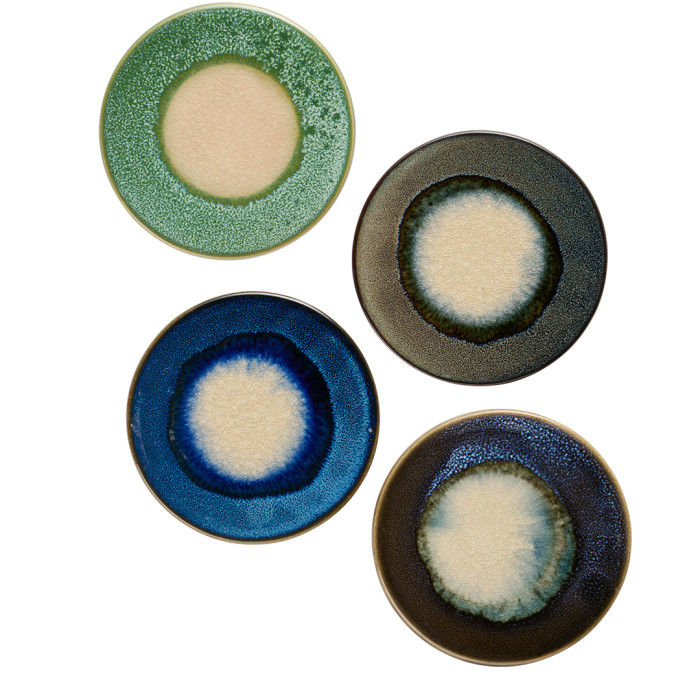 Set de 4 dessous de verre bleu/vert CFOC
