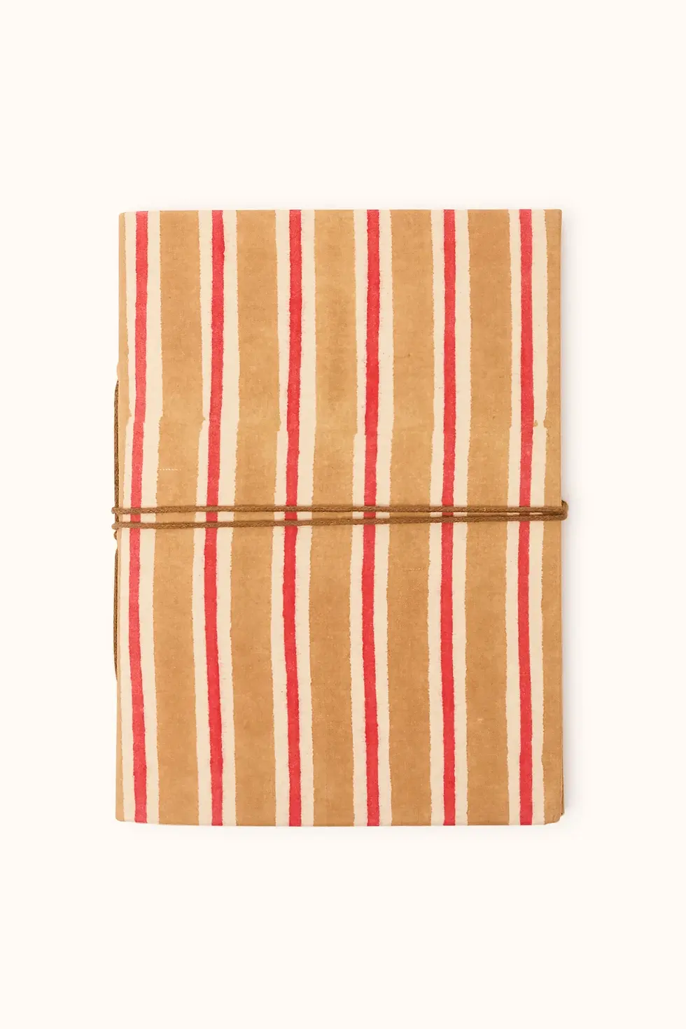 Thumbnail: Carnet blockprint rayures camel et rouge Apaches