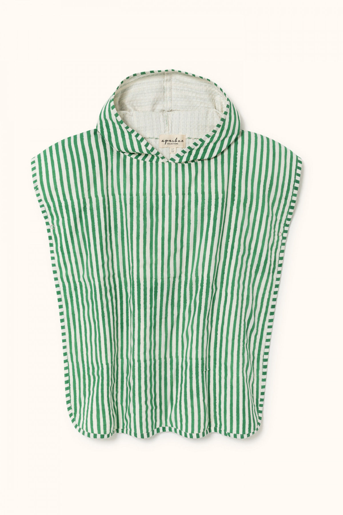 Poncho de plage rayé vert