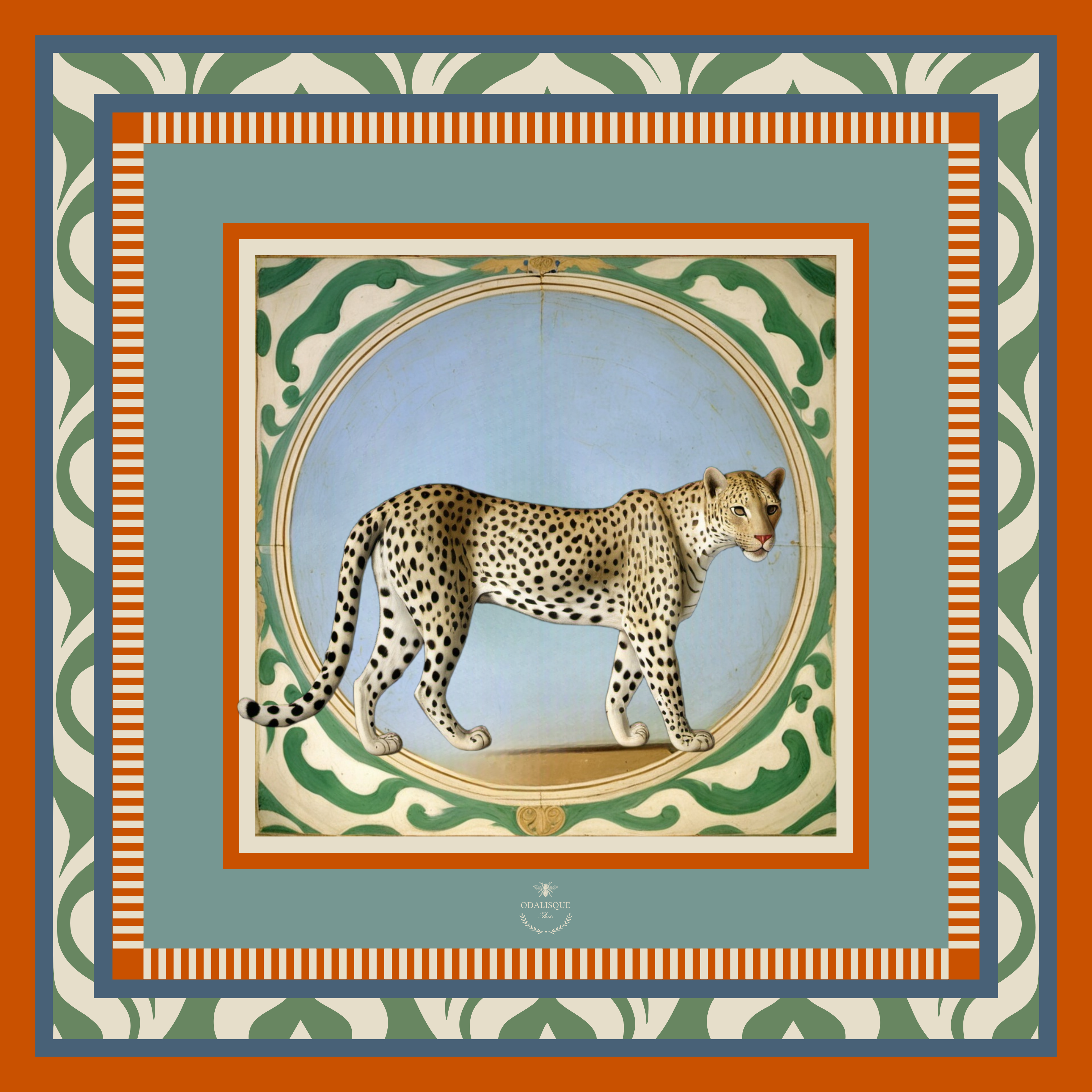 Silk scarf "The Leopard"