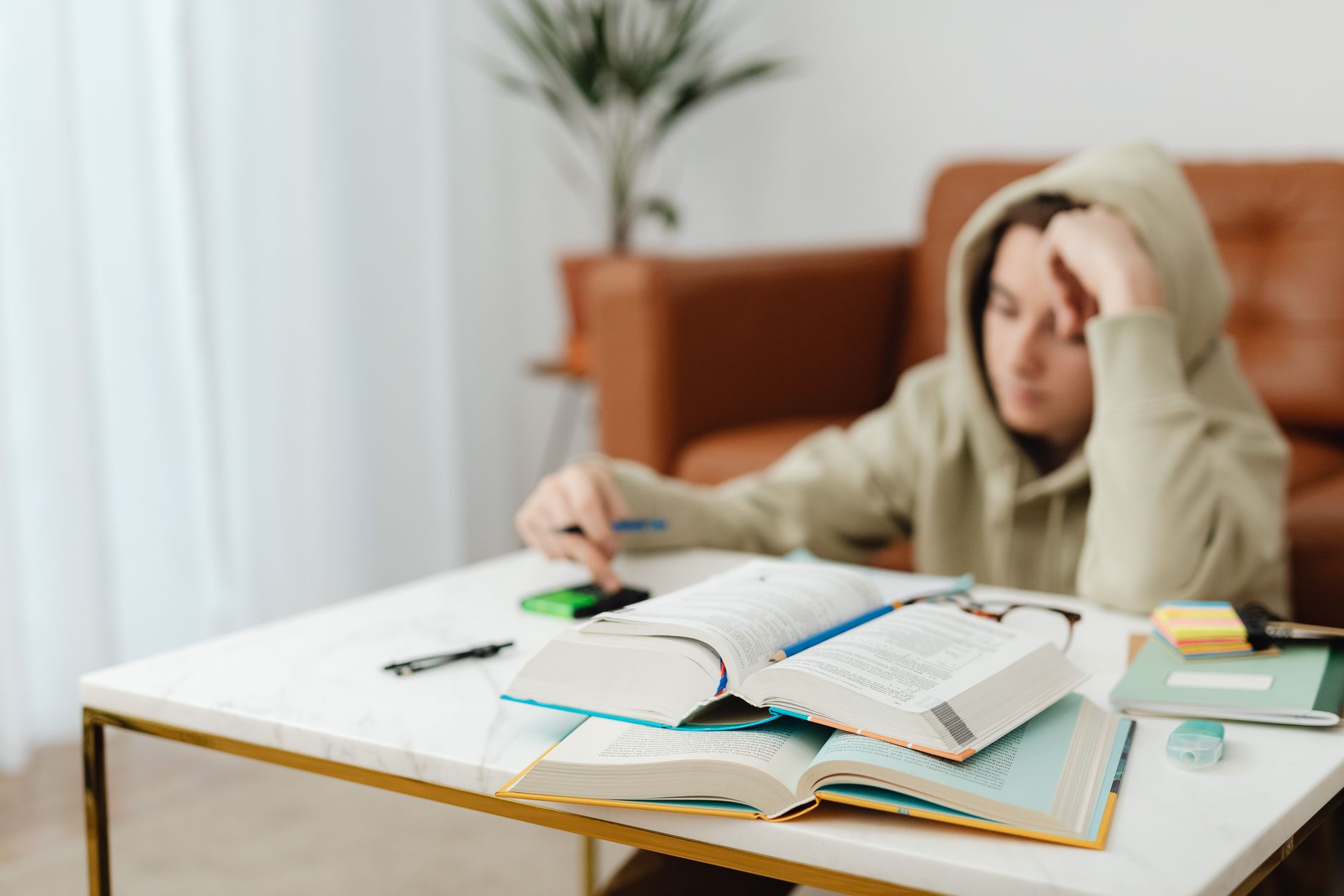 Teenager reviewing test score report