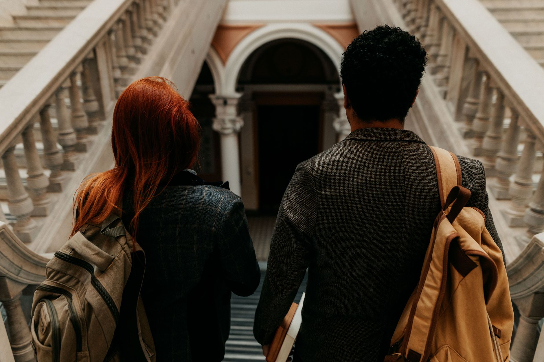 Students walking on a selective university campus