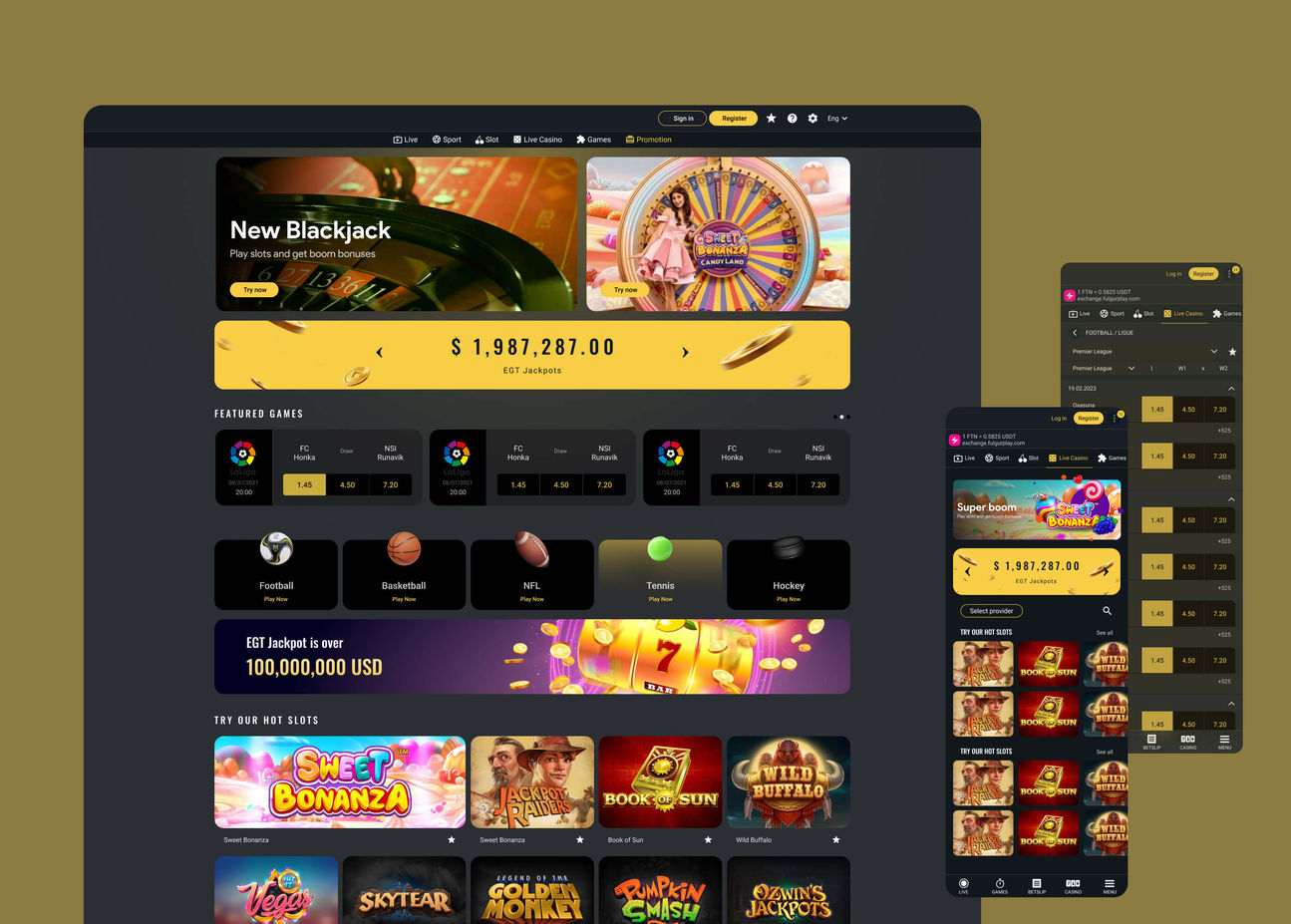 Live casino design_ Website for partners