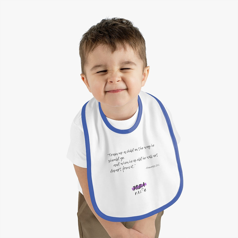 Thumbnail: Proverbs 22:6 - Contrast Trim Jersey Bib
