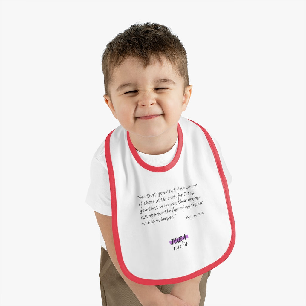 Matthew 18:10- Contrast Trim Jersey Bib