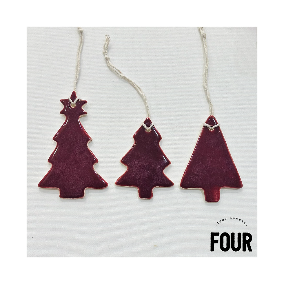 Thumbnail: Ceramic Christmas tree shape decorations
