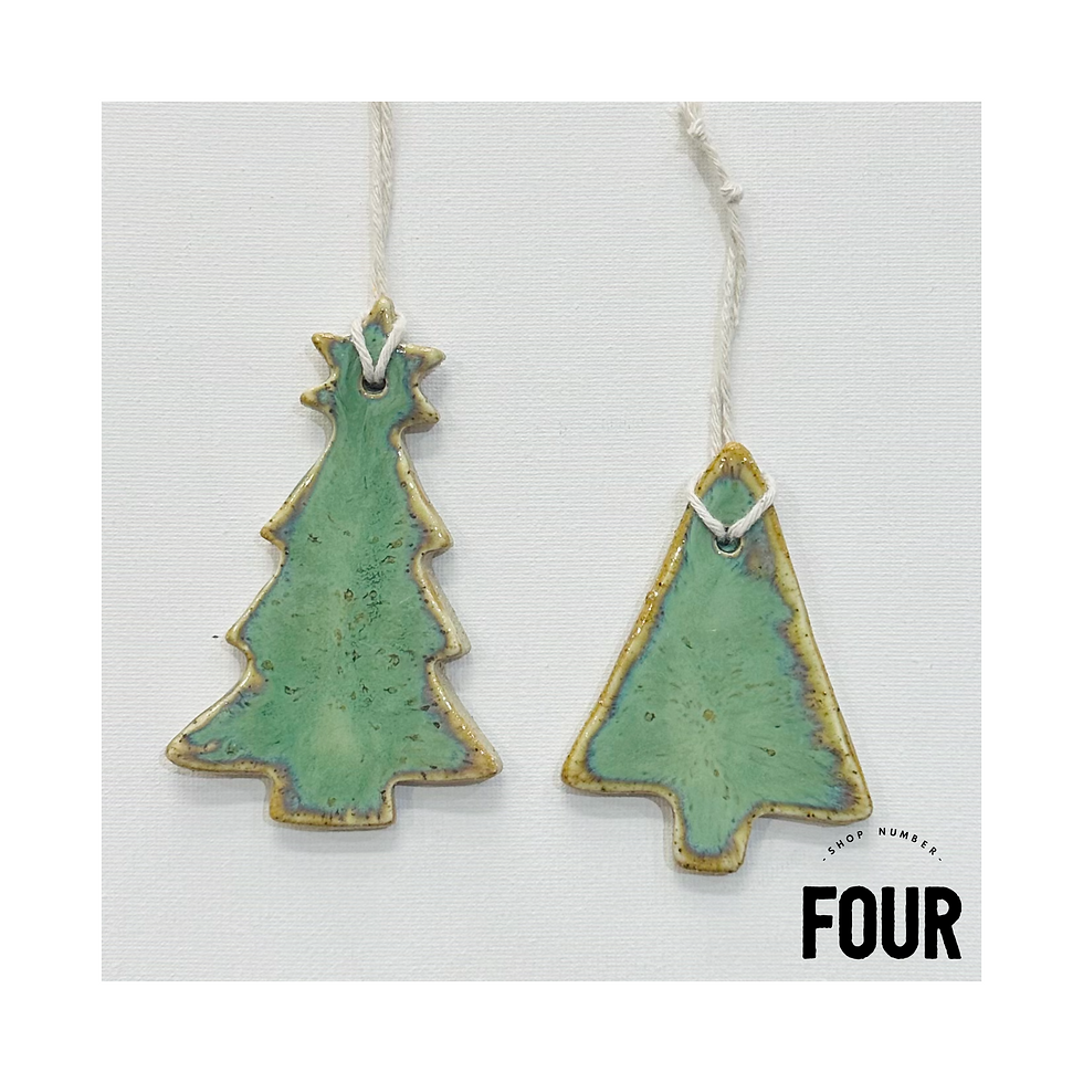 Thumbnail: Ceramic Christmas tree shape decorations