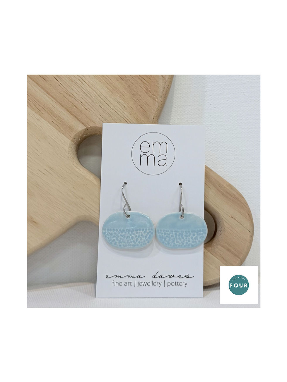Thumbnail: Ceramic hand painted dangle earrings 