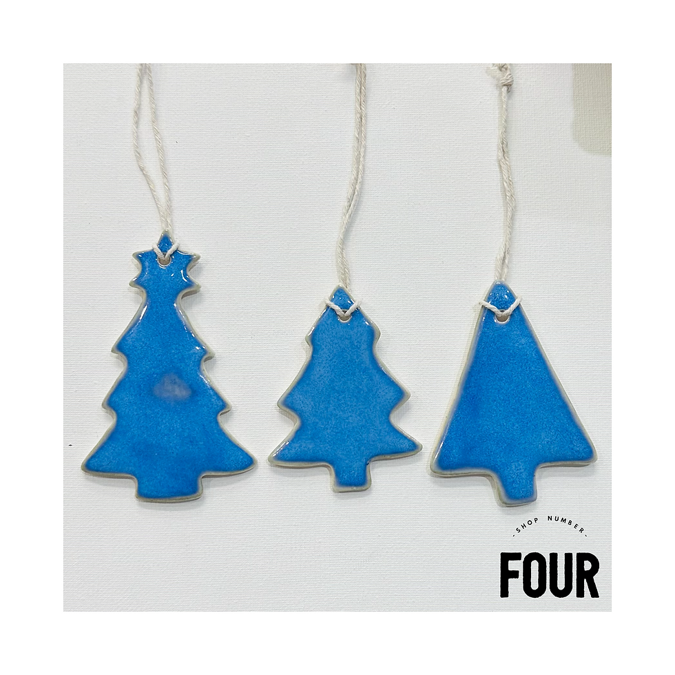 Thumbnail: Ceramic Christmas tree shape decorations