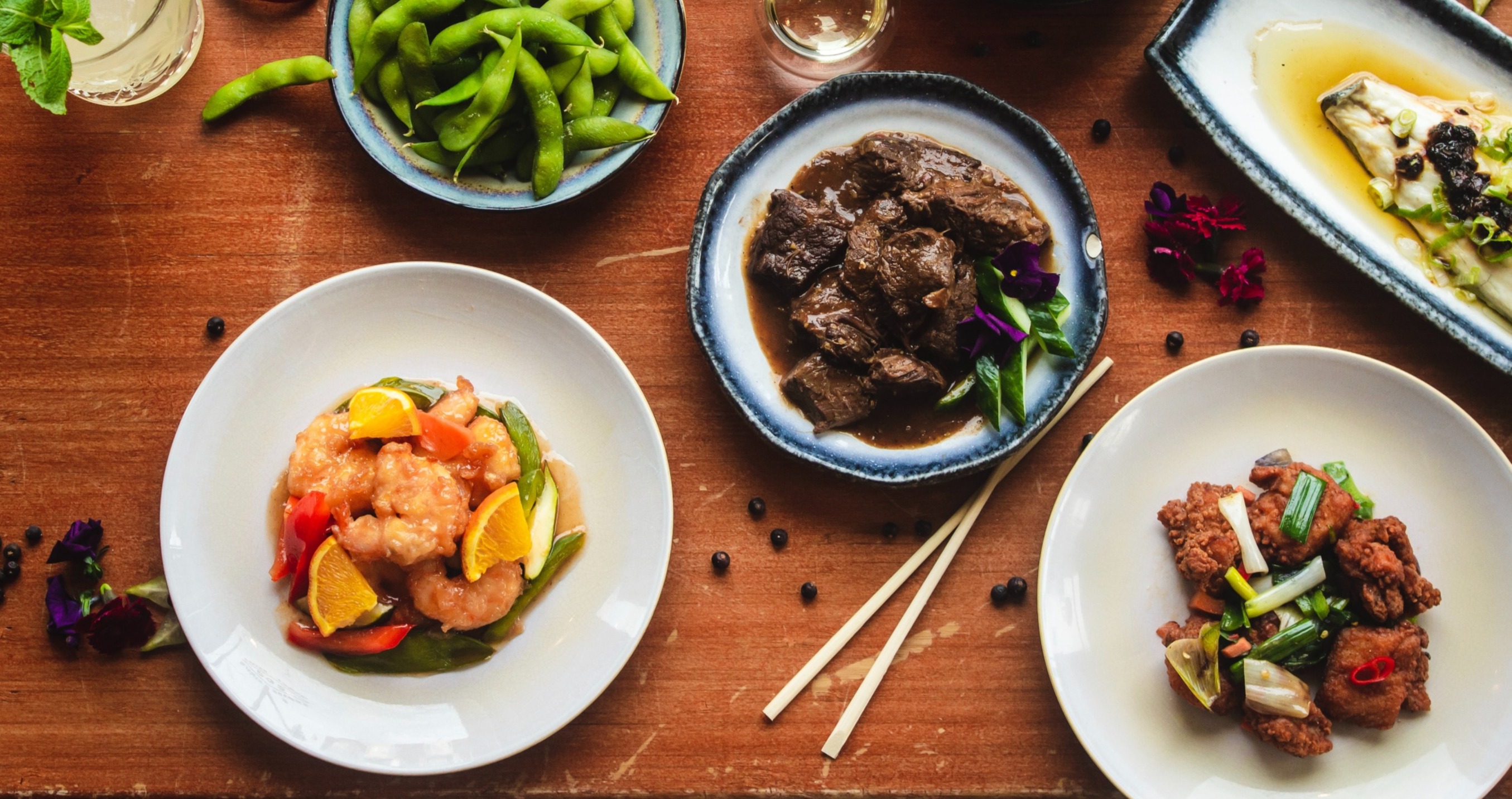 Arranged Food and Objects