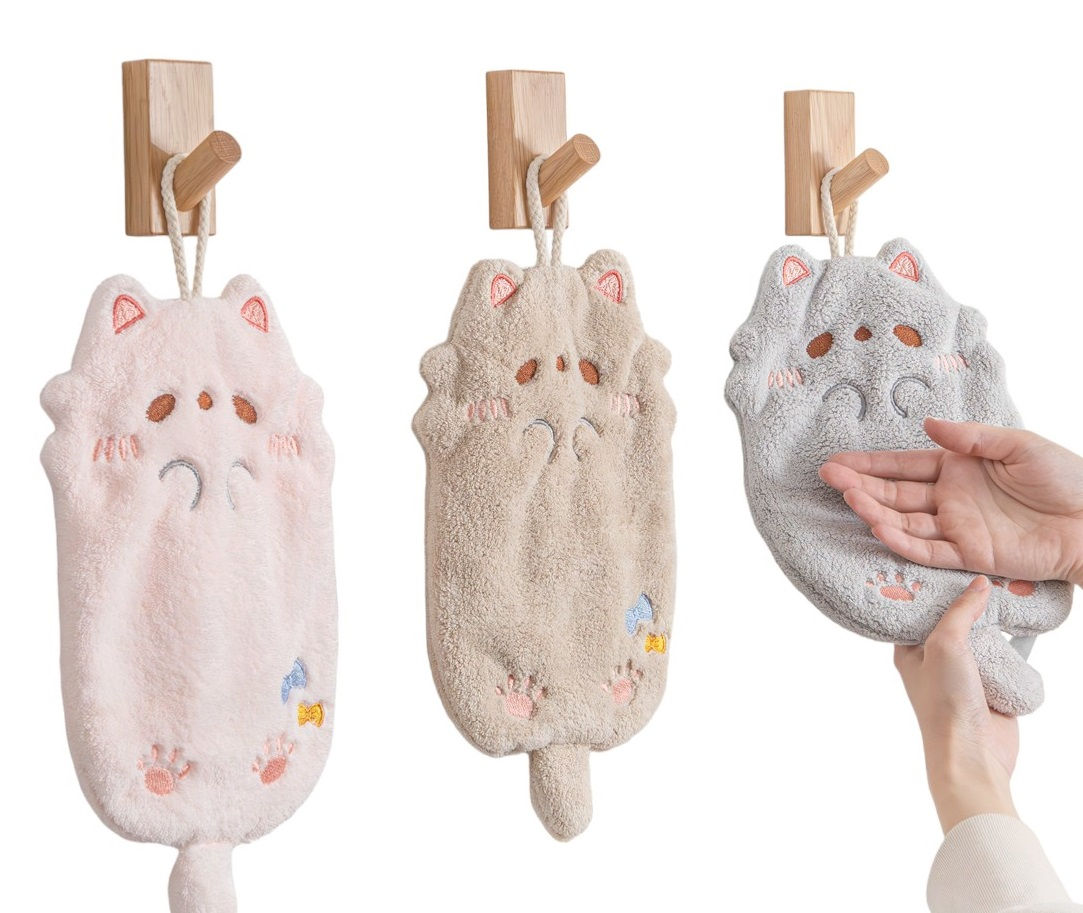 ループ付きアニマル吊り下げタオル