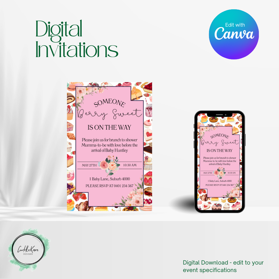 Berry Sweet Brunch Baby Shower Invite