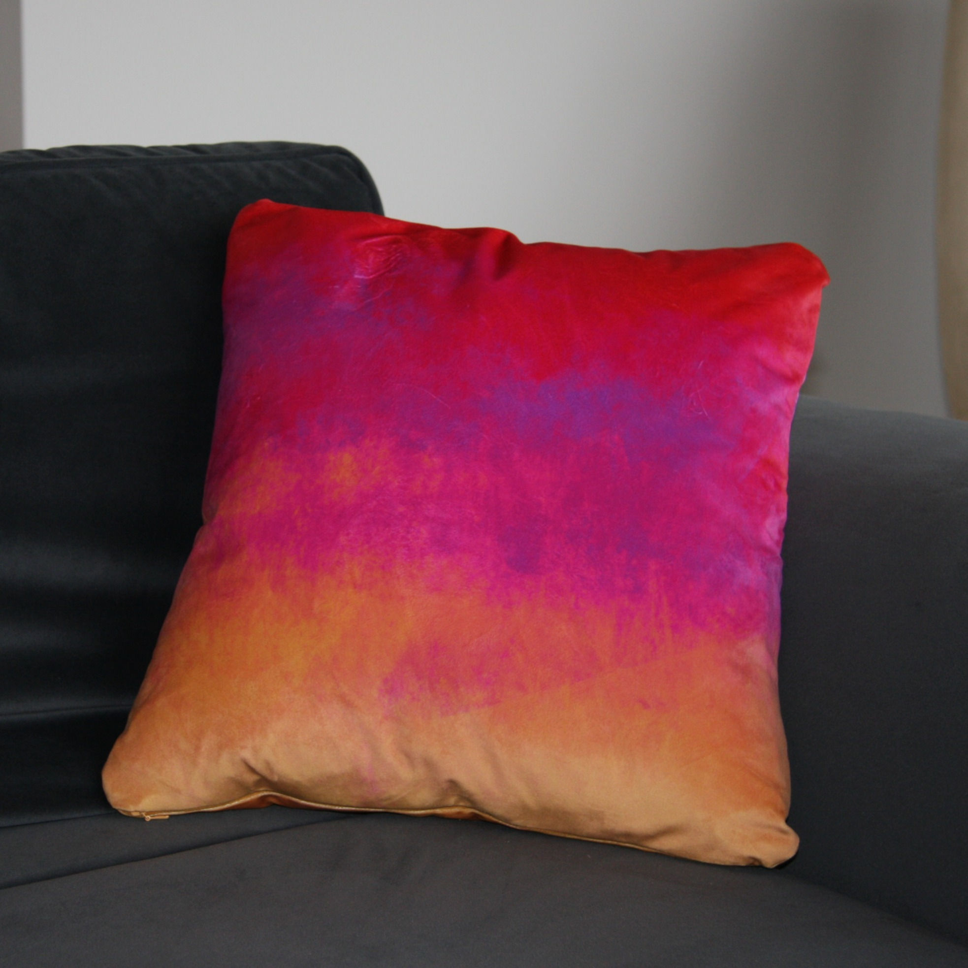 Red, Purple, Gold Velvet Cushion