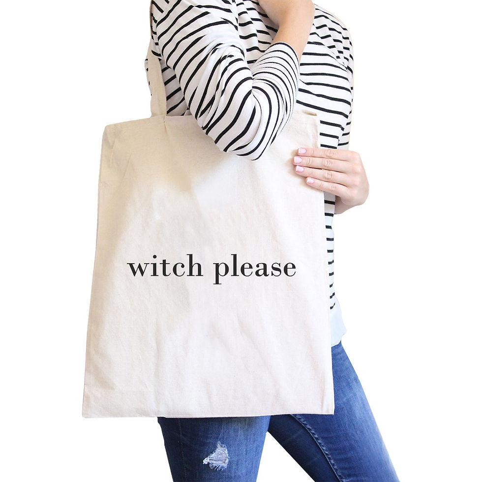 Thumbnail: Witch Please Natural Canvas Bags