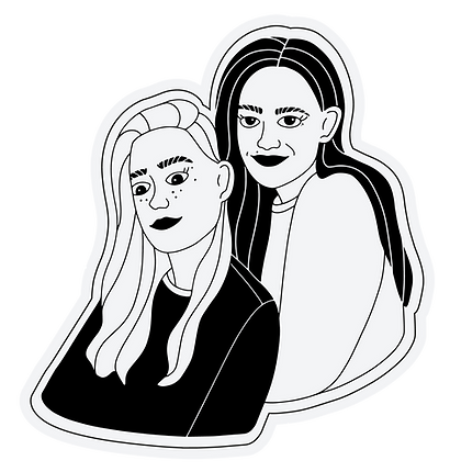 Språksystrarna illustration svartvit_edi