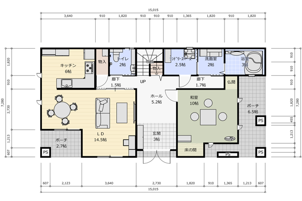 エクシード・セーラス １階間取り参考