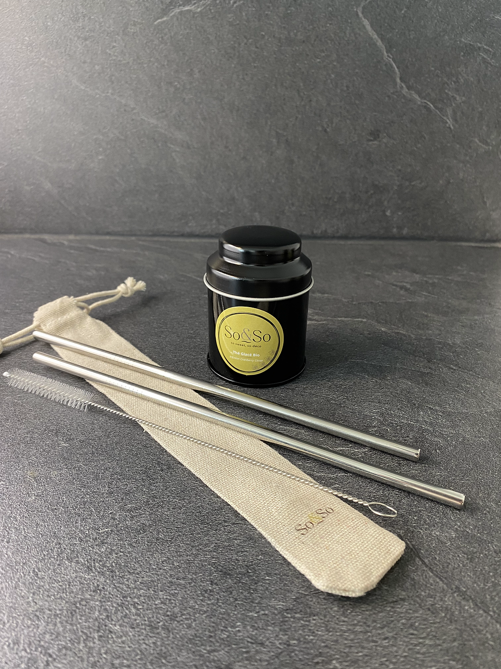 Miniature : Thé bio glacé + pailles en inox So&So