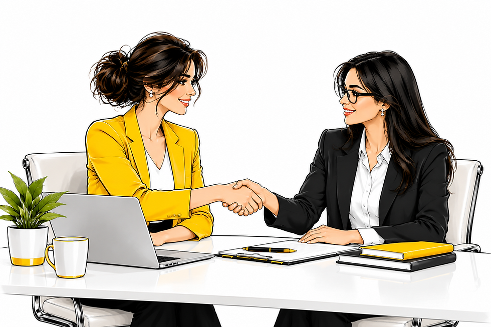 Two professionals building trust through partnership