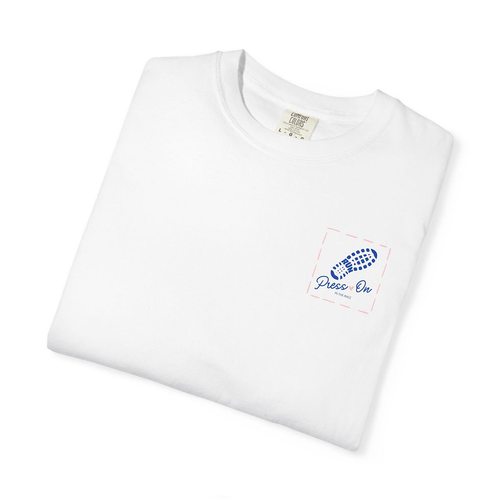 Thumbnail: Press On Philippians 3:14 Comfort Tee| Postage Design