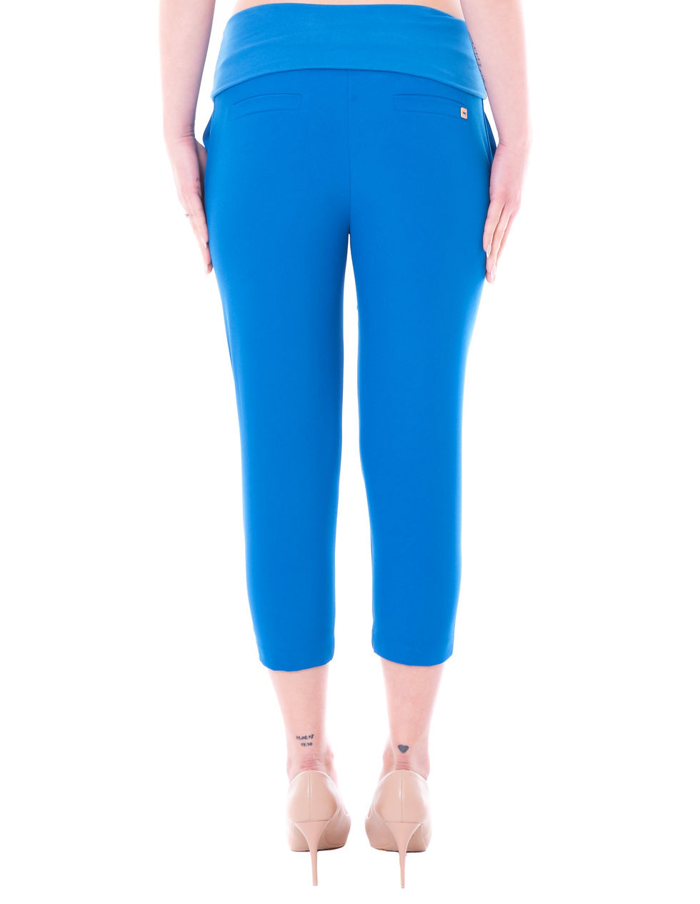 Miniatura: MANILA GRACE PANTALONI “ZOE” CROPPED CON BASCHINA TINTA UNITA Art. PA10PU
