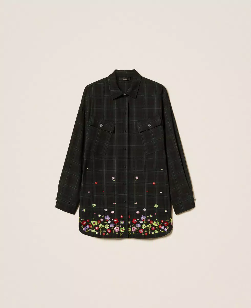 TWINSET CAMICIA IN TARTAN CON RICAMO Art. 252AT2134