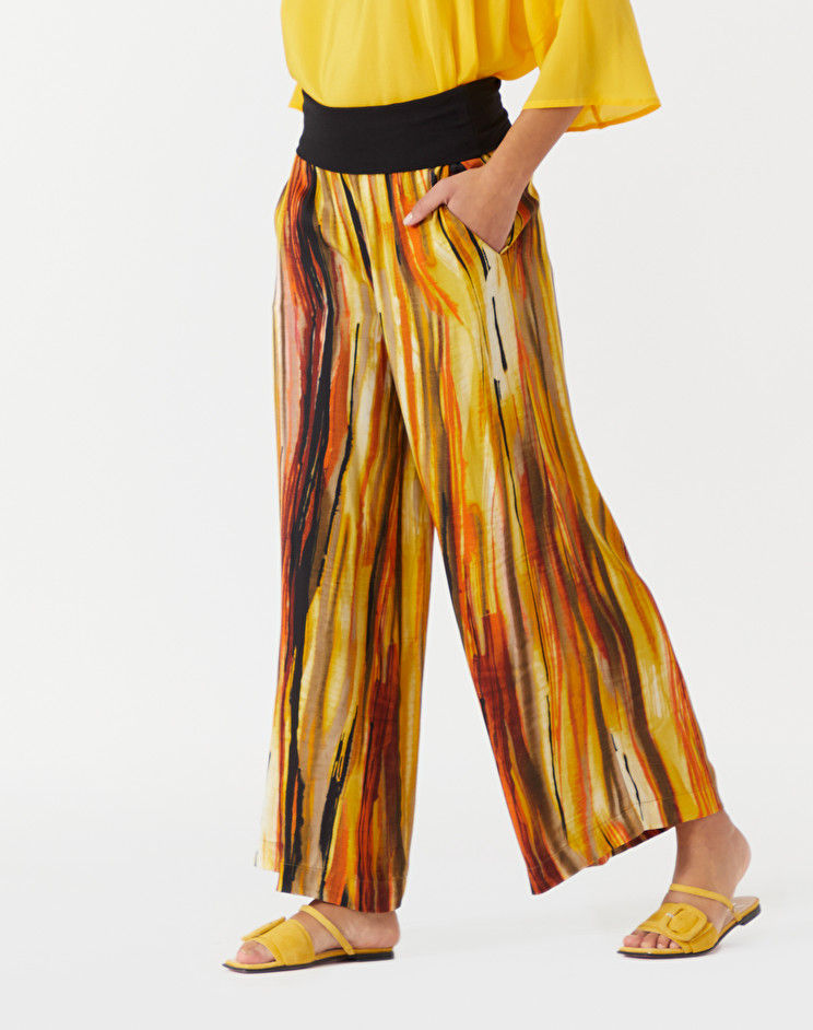 Miniatura: MANILA GRACE PANTALONE LARGO CON STAMPA FIAMMA Art. P111VS