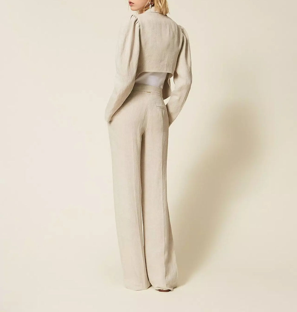 Thumbnail: TWINSET PANTALONI AMPI IN LINO CON LUREX Art. 261TT2521