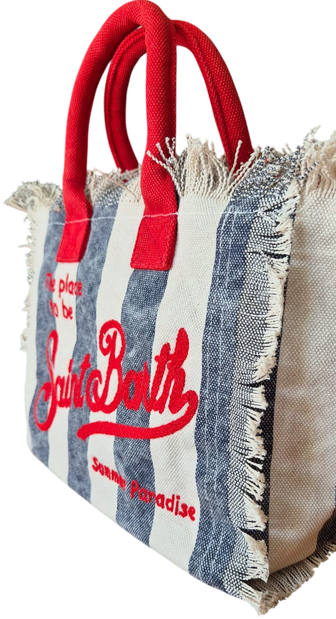 Miniatura: SAINT BARTH BORSA COLETTE IN CANVAS A RIGHE Art. COL0001