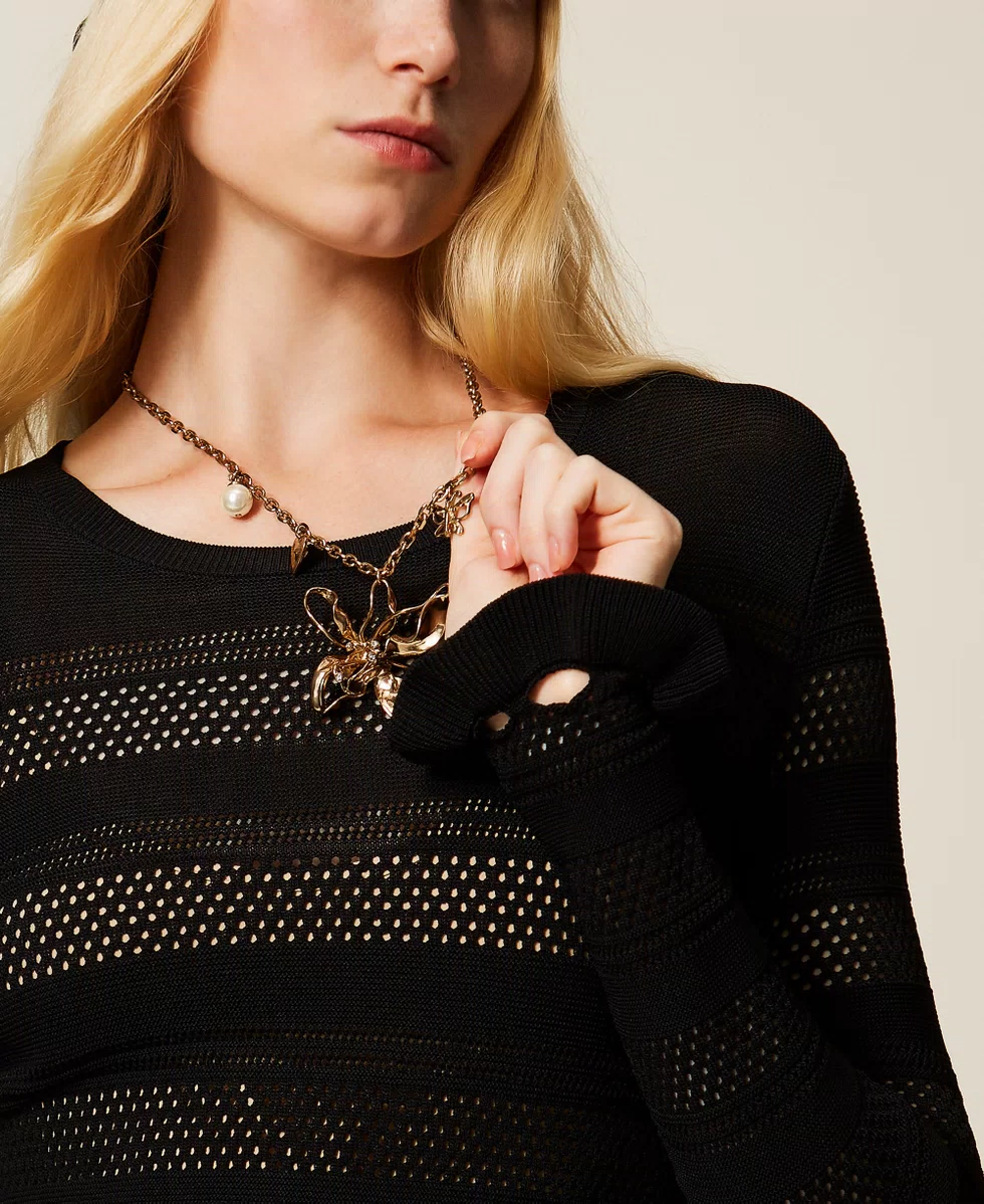 Miniatura: TWINSET COLLANA CON MAXI FIORE E PENDENTI Art. 261TA4022