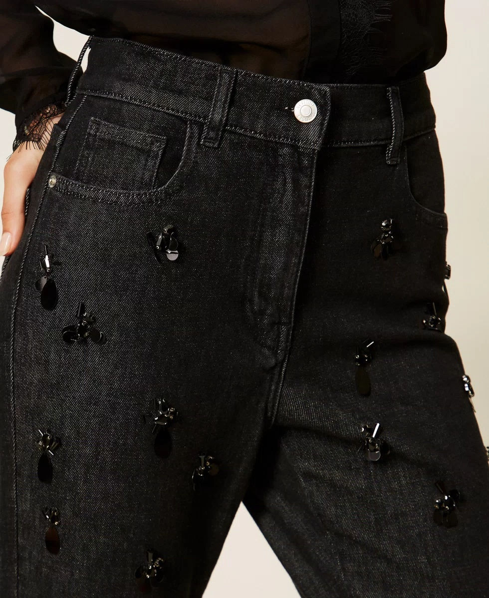 Thumbnail: TWINSET JEANS SKINNY CON RICAMO A MANO Art. 262AP2080