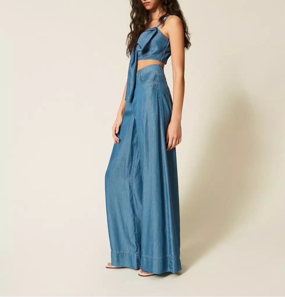 Miniatura: TWINSET PANTALONI A PALAZZO IN JEANS Art. 261AT2053