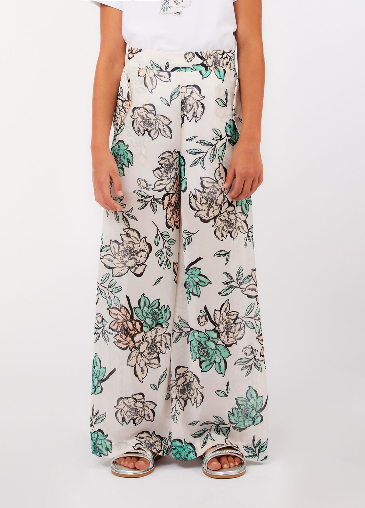 LIU JO PANTALONE IN CREPE LEGGERO CON STAMPA Art. GA6119T5142