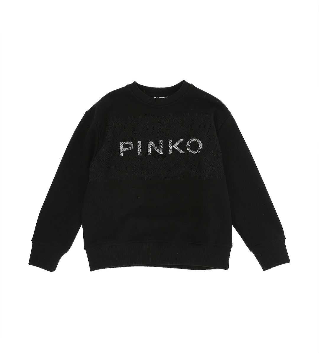 PINKO UP FELPA CON STAMPA E INSERTO IN PIZZO Art. KFFE024