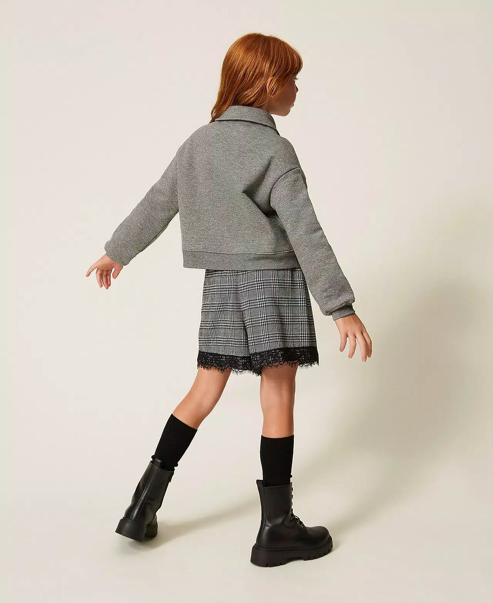 Miniatura: TWINSET SHORTS IN PRINCIPE DI GALLES CON PIZZO Art. 262GJ2101