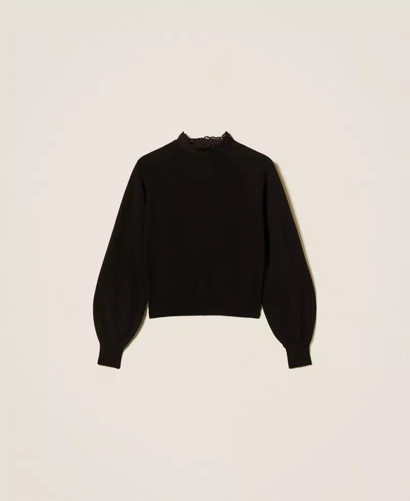 TWINSET MAGLIA LUPETTO CON PIZZO Art. 252TP3391