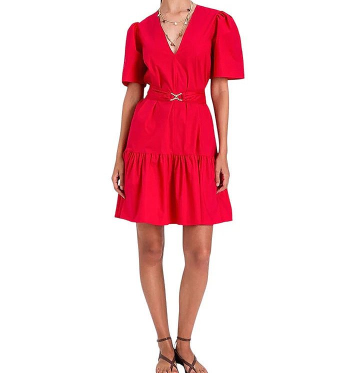 TWINSET ABITO CORTO IN POPELINE CON CINTURA LOGO Art. 261TT2160